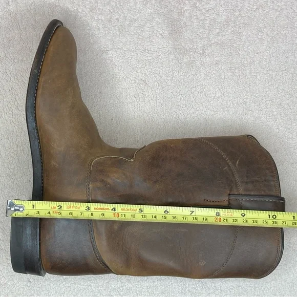 Justin Leather Western Cowboy Roper Boots Women’s 7.5 Brown Southwestern Rodeo - Picture 13 of 14